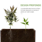 Outsunny Rectangular Fir Wood Planter Pot 70 x 35 x 30cm