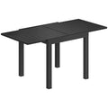 Outsunny Extendable Garden Table for 4-6 People with Slatted Top, Aluminum, 80/160x80x75 cm, Black