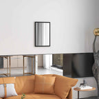 HOMCOM Rectangular Wall Mirror with Hooks, Glass and MDF, 40x60 cm, Black