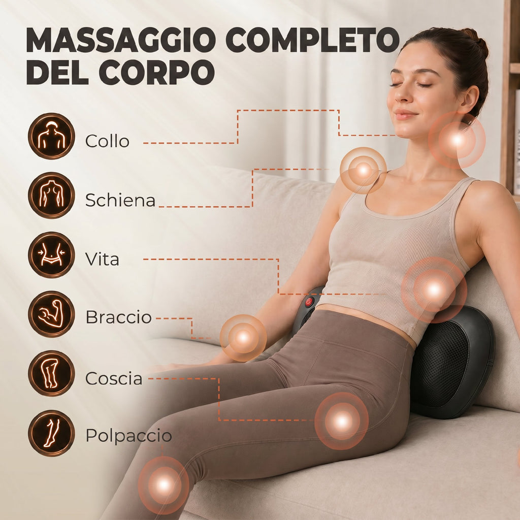 HOMCOM Back and Neck Massage Cushion with Heating and 4 Shiatsu Nodes, for Home, Office, Car, Black