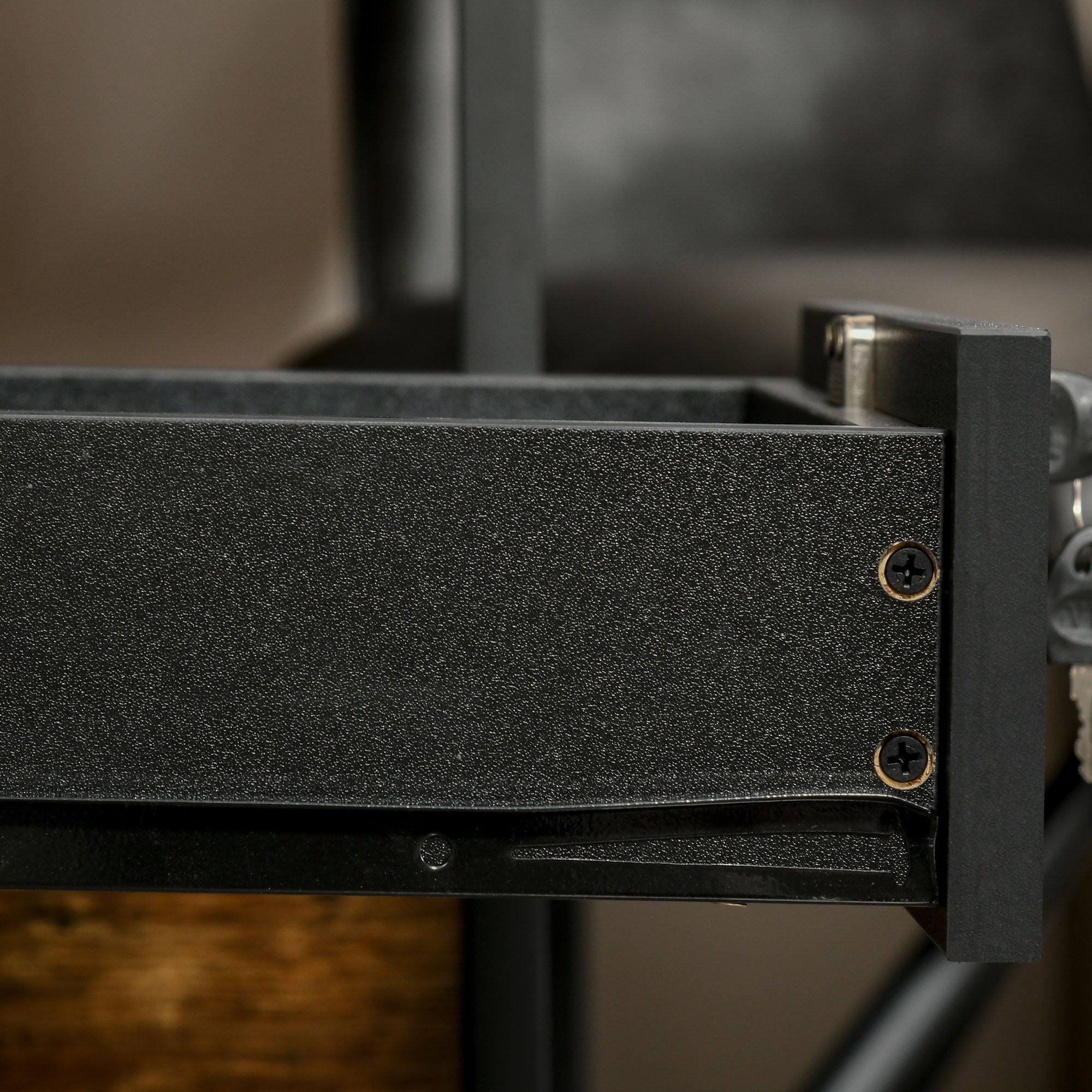 Wooden Office Drawer Cabinet with 2 Drawers and Open Shelf, 39x40x65 cm, Black