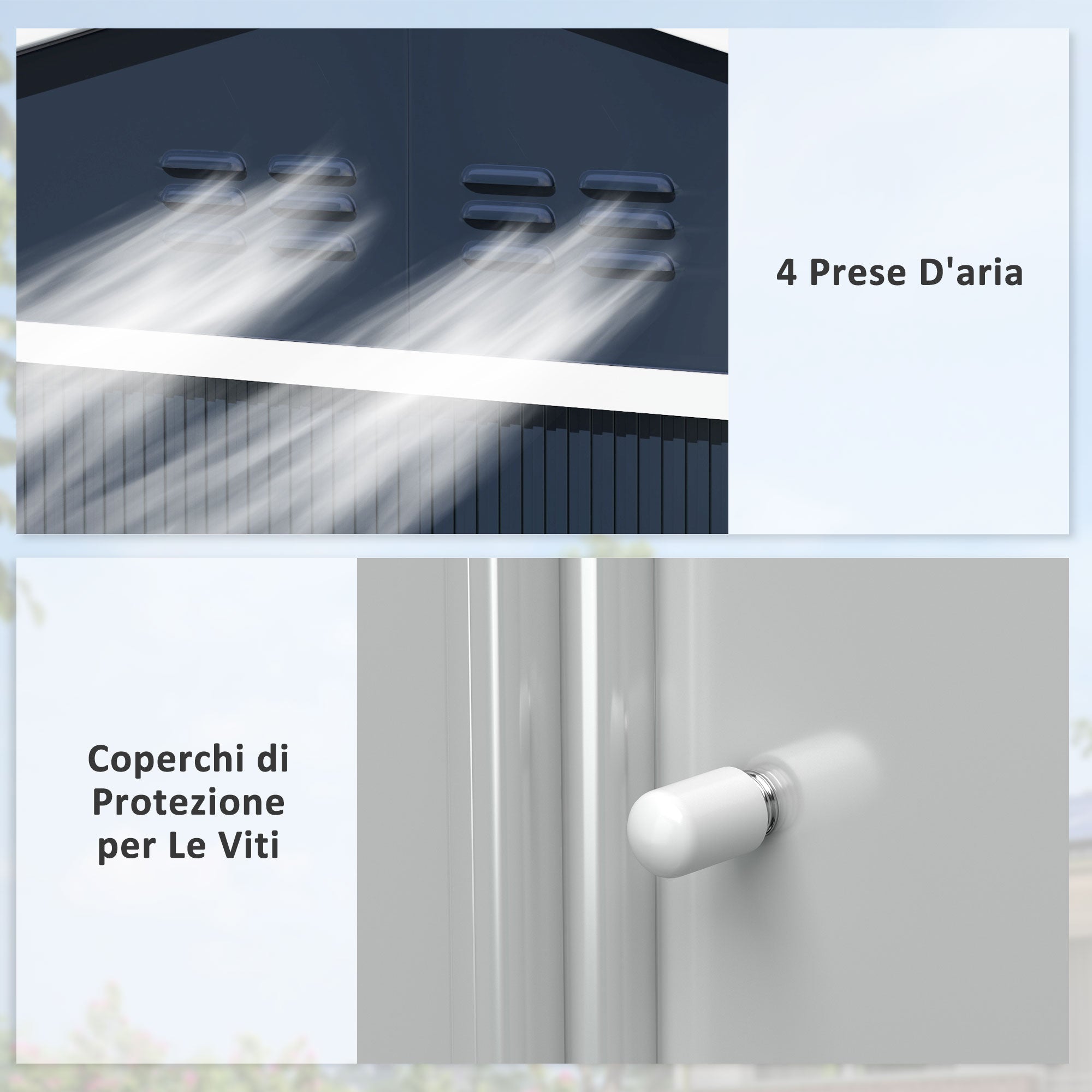 Steel Tool Shed with Sloped Roof and 2 Sliding Doors, 277x195x192 cm, Dark Grey