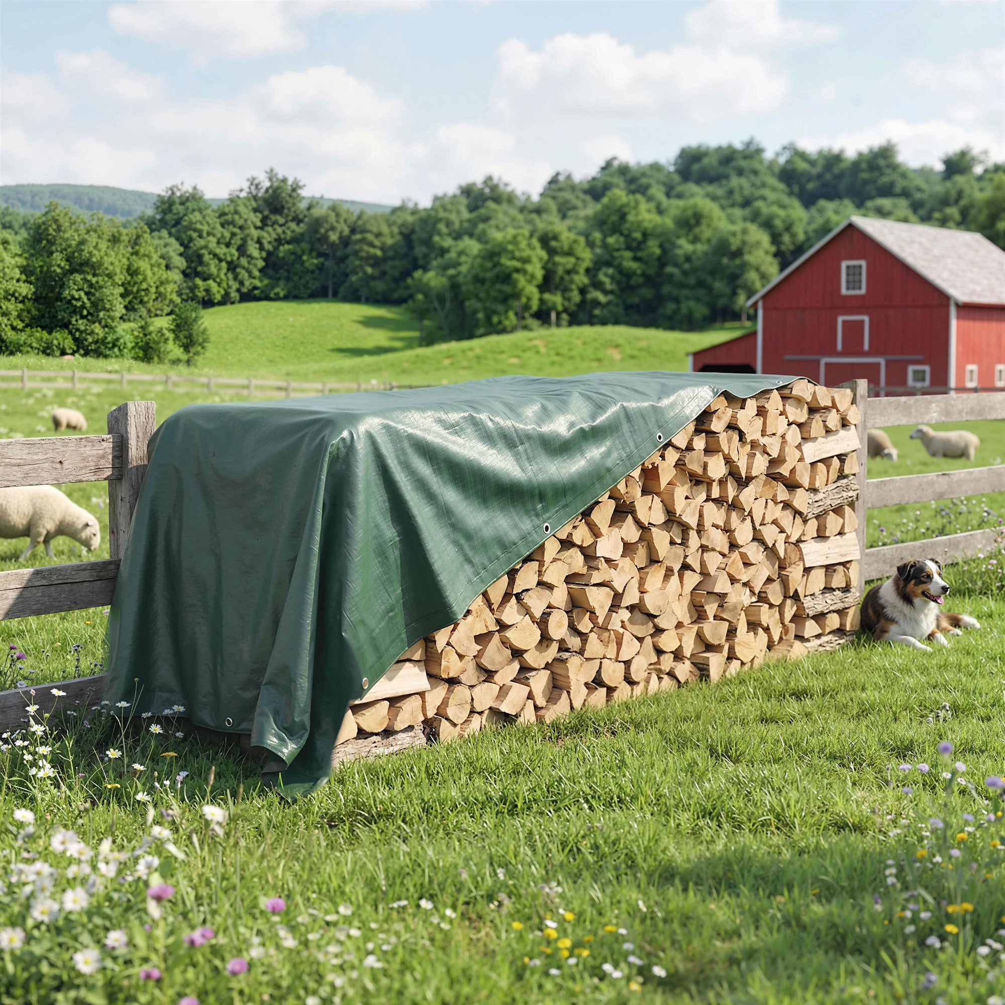 Outsunny 6 x 8m Waterproof Tarpaulin, 90 GSM Tear Resistant PE