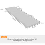 Fabric Sun Lounger Cushion with Ties, Light Grey