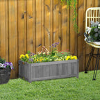Outsunny Folding Raised Wooden Planter for Growing 70x30x25 cm Grey