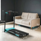Folding Treadmill 1-10 km/h with Gesture Control and Incline, Blue