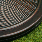 14kg Concrete and Plastic Umbrella Base with Rattan Effect Ø48x34cm, Bronze