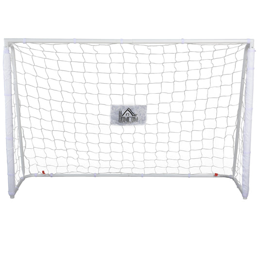 HOMCOM Football Goal for Adults and Children, Net with Target and Posts in Oxford Fabric, 186x62x123cm, White