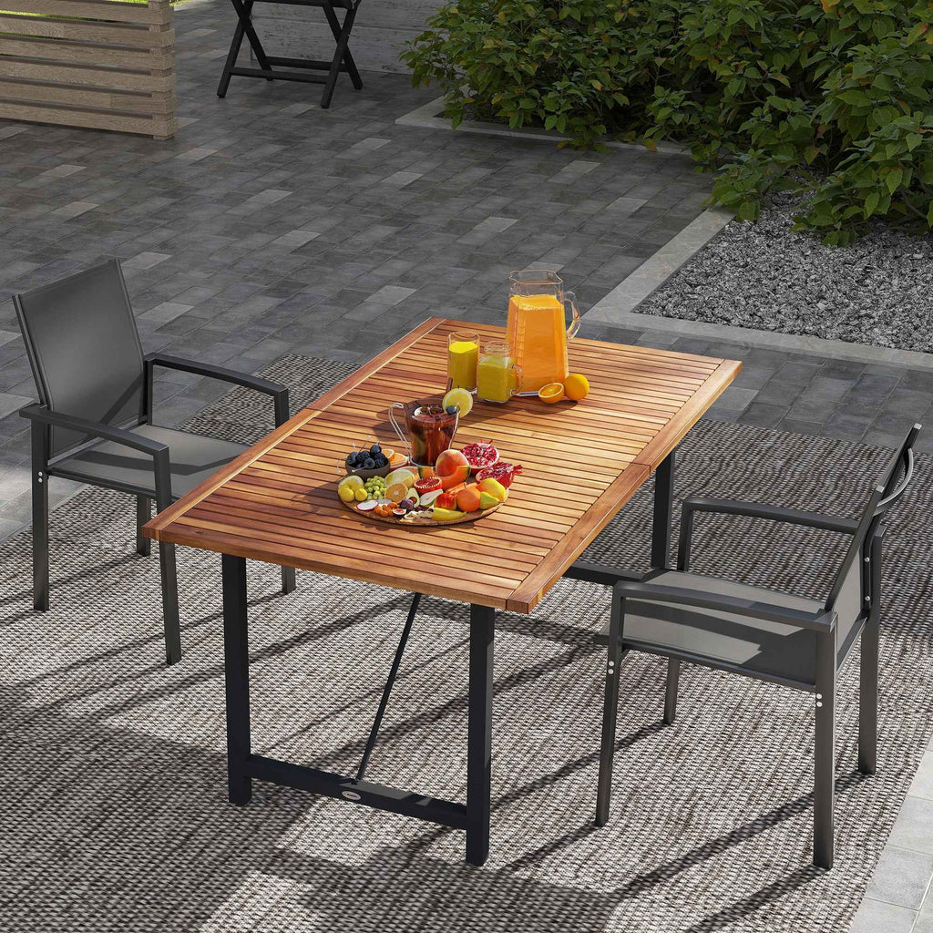 Outsunny Set of 2 Stackable Garden Chairs with Breathable Seat, in Aluminum and Textilene, 56x58x89 cm, Charcoal Gray