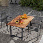 Outsunny Set of 2 Stackable Garden Chairs with Breathable Seat, in Aluminum and Textilene, 56x58x89 cm, Charcoal Gray