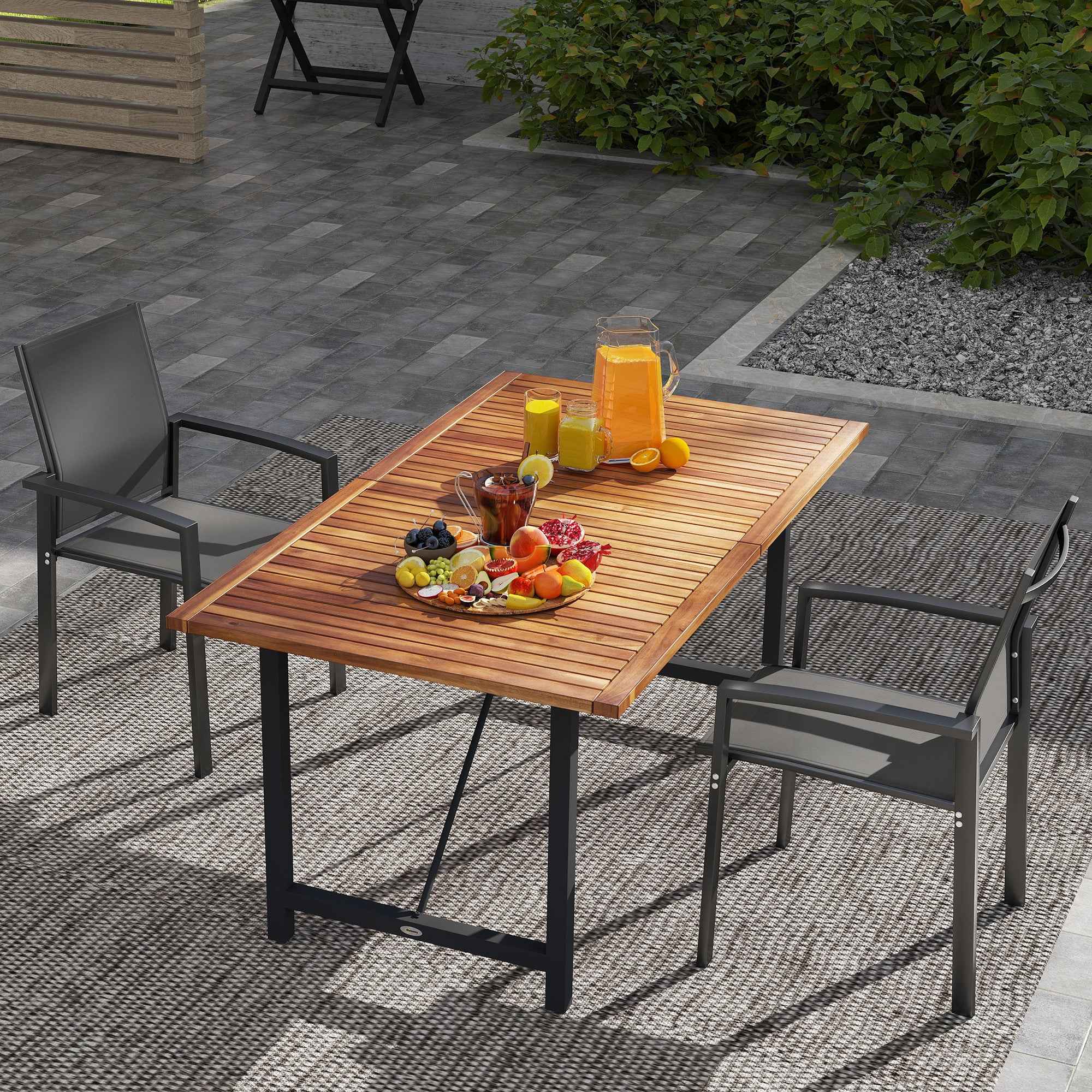 Outsunny Set of 2 Stackable Garden Chairs with Breathable Seat, in Aluminum and Textilene, 56x58x89 cm, Charcoal Gray