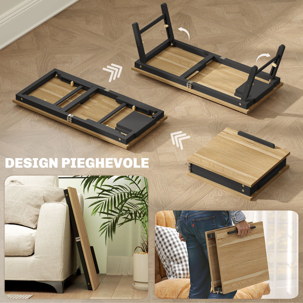 Tilting and Adjustable Monitor Stand with Side Drawer, in Wood, 86x33x22.5-32 cm, Oak and Black