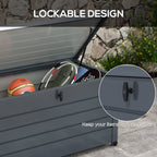 Outsunny Black outdoor 311L with lock and 2 handles, in galvanized steel, 120x62x66 cm, dark gray - Borgè
