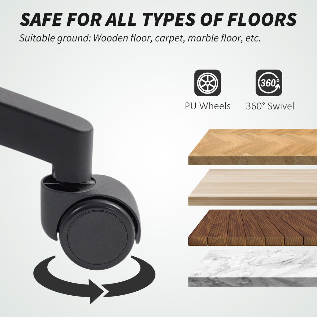 Breathable Mesh Office Chair, Height-Adjustable Reclining, 65 x 59 x 92.5-102.5 cm, Black