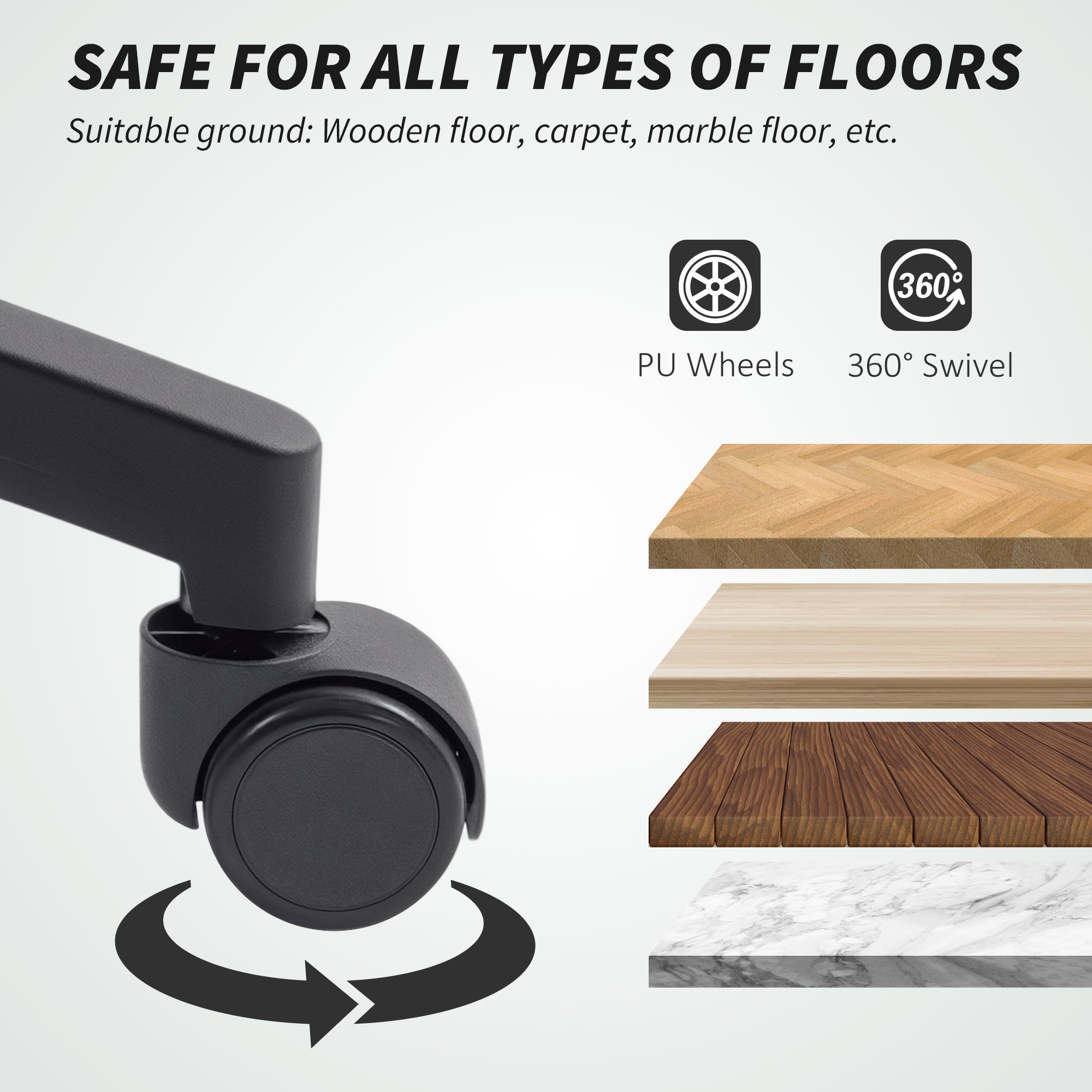 Breathable Mesh Office Chair, Height-Adjustable Reclining, 65 x 59 x 92.5-102.5 cm, Black