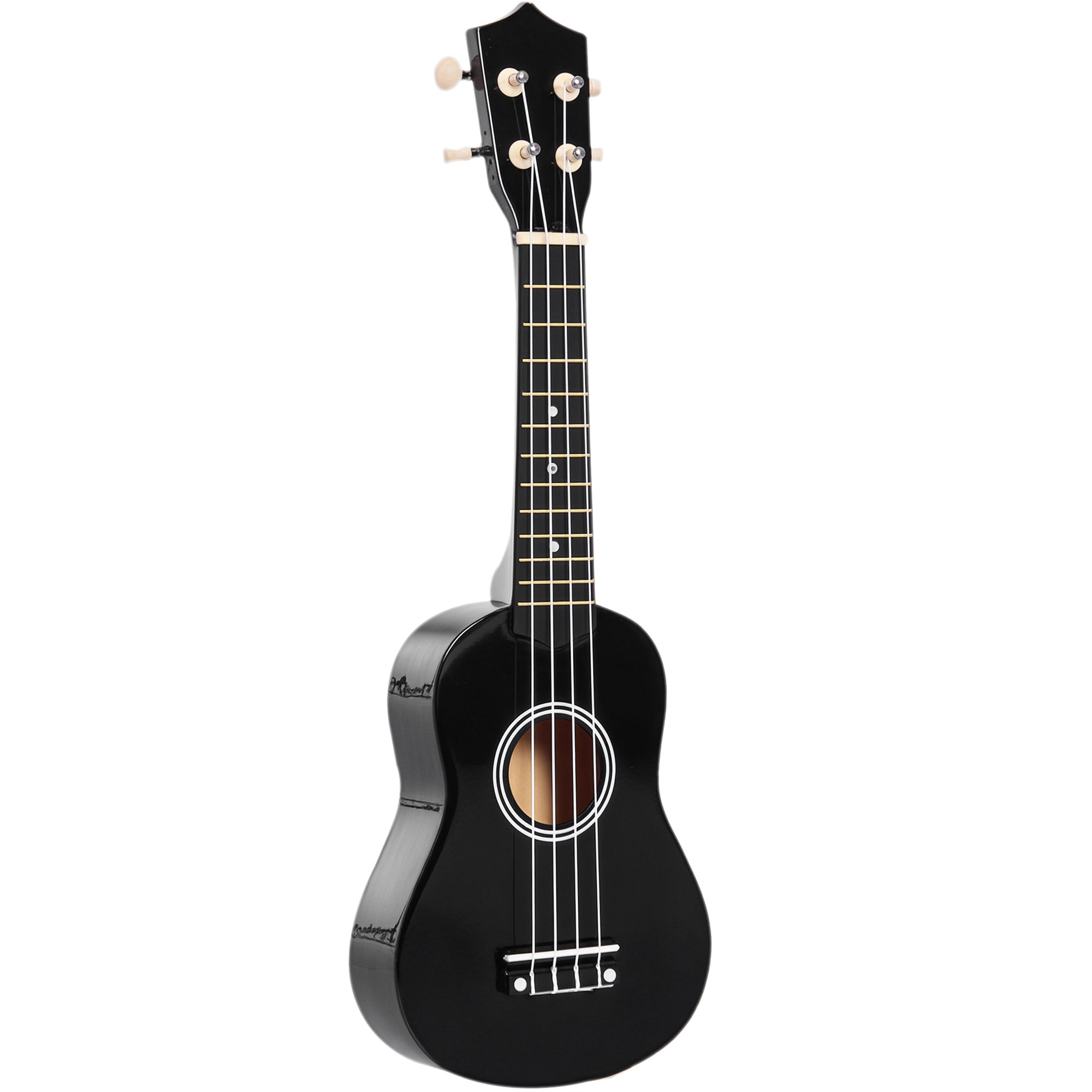 HOMCOM 21-Inch Beginner Ukulele with Nylon Strings, Pick and Replacement String, Black
