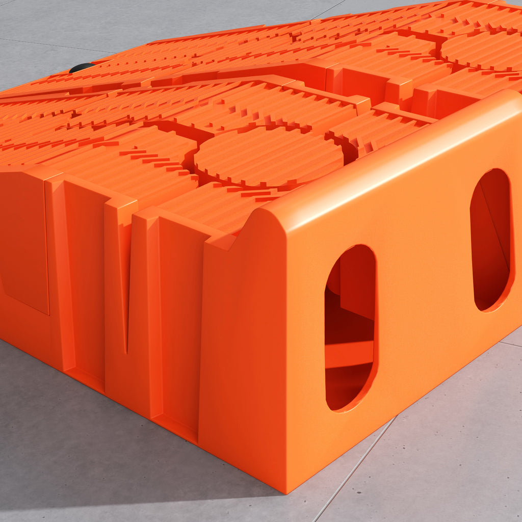 Set of 2 Plastic Car Ramps with Maximum Load 5 Tons, 91x30x21 cm, Orange