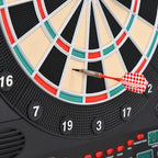 Electronic Dartboard with Automatic Scoring, 12 Darts and 6 Displays, 51x6.5x57cm, Black