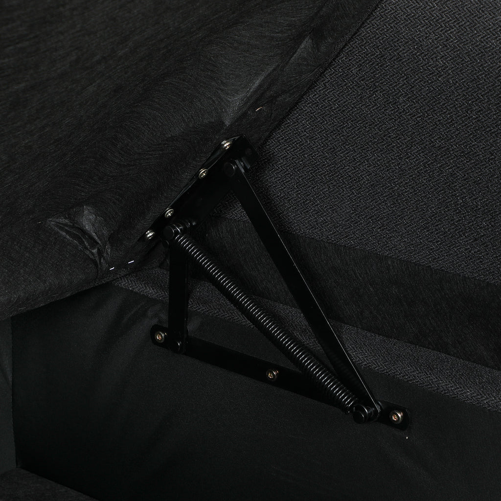 Linen-Effect Corner Sofa Bed with Retractable Storage Compartment, 192x148x86 cm, Anthracite Grey