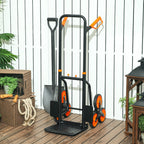 DURHAND 6-Wheel Folding Stairlift Cart, 120kg Load Capacity, Steel, for Moving, Gardening, Orange