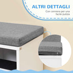 HOMCOM Modern 5-Tier Open Bookcase with 2 Cushions, Wooden, 108x30x60 cm, Grey