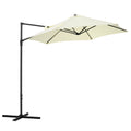 Cantilever Garden Umbrella 2.6x2.5 m with 360° Rotation and Crank, Beige