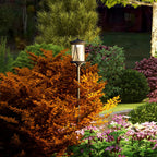 Outsunny Solar Street Lamp with 6-Hour Battery Life and Ground Anchoring, in Polycarbonate and ABS IP44, 17x17x127 cm, Black