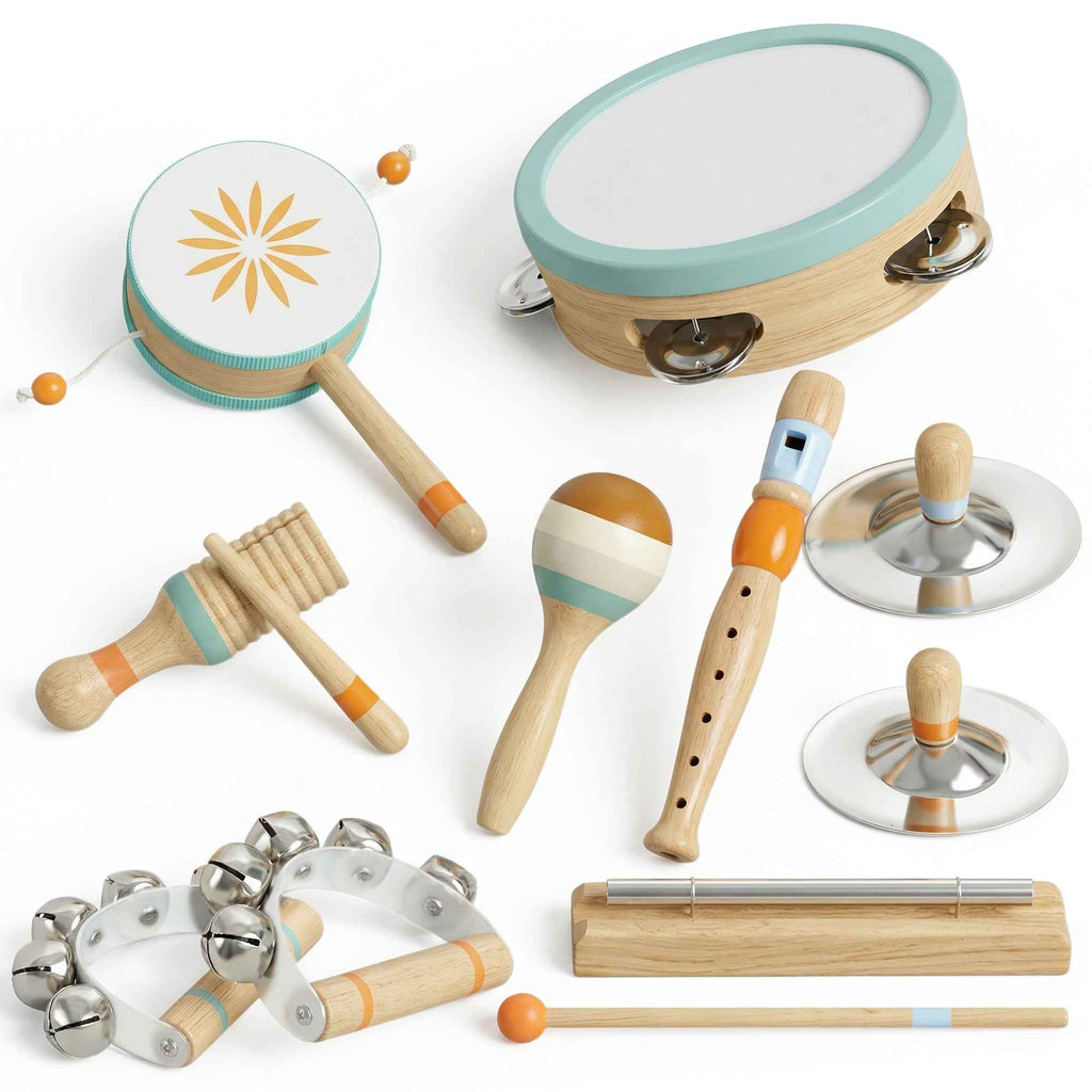 Kids Musical Instruments, Montessori Wooden Percussion Set