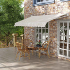 Outsunny 3x2m Adjustable 5°-35° Aluminum and Polyester Awning, Cream White