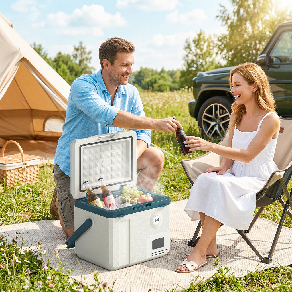 Outsunny 19L Car Compressor Refrigerator, App Control Ideal for Camping.