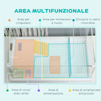 Turtle Tank with 3-Level Filter and Glass and ABS Panels, 51x31x25.5 cm, White