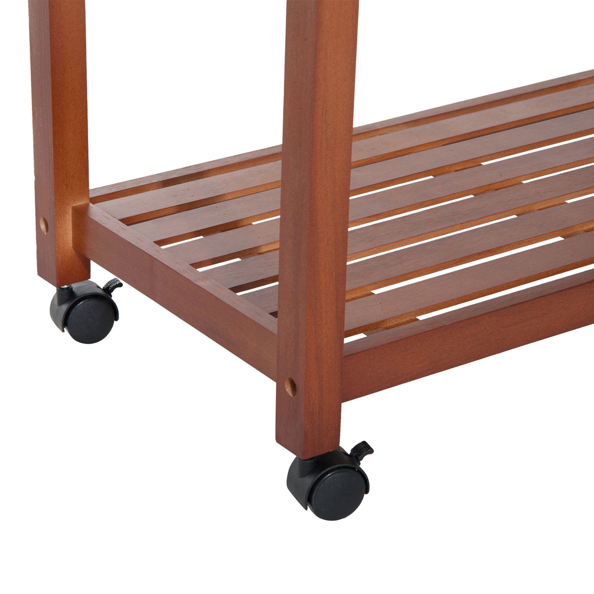 HOMCOM Wooden Kitchen Serving Cart with Bottle Holder, Basket, 2 Shelves, 2 Drawers, Pine Wood, Durable, Easy to Use, Versatile, 84.5x37.2x85cm