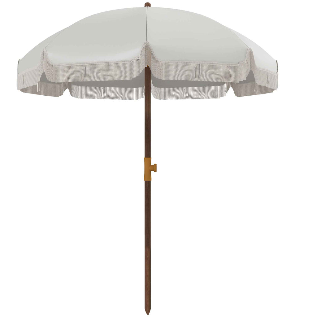 Outsunny Space-Saving Beach Umbrella with UV40+ Protection and Carrying Bag, Light Grey