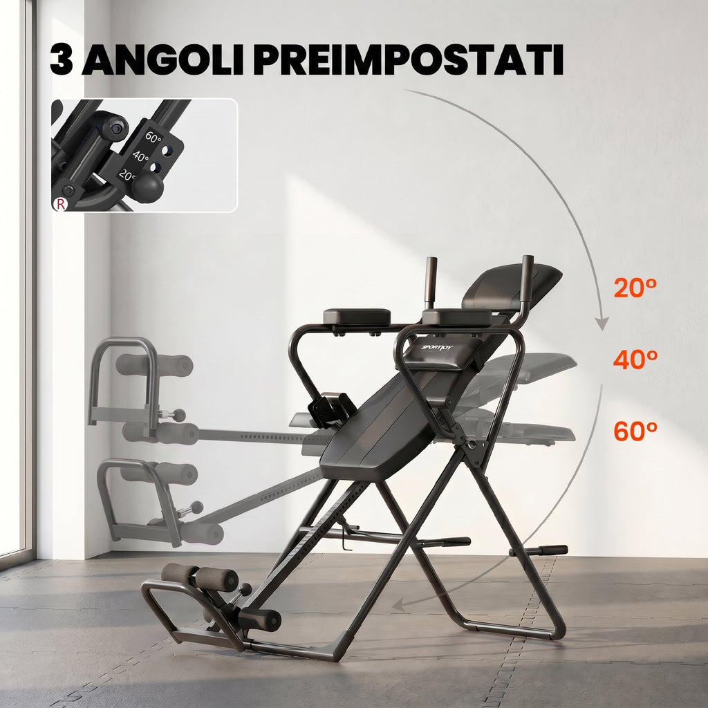 SPORTNOW 3-in-1 Inversion Table with Push-Up Bars, Pull-Ups, and Inversion Table