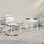 Outsunny 3-piece bistro set: glass table and 2 chairs, white outdoor furniture.