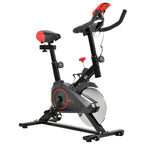 Professional Indoor Exercise Bike with Adjustable Seat, Monitor and 6kg Flywheel, Aerobic Fitness Training, 85×46×114cm