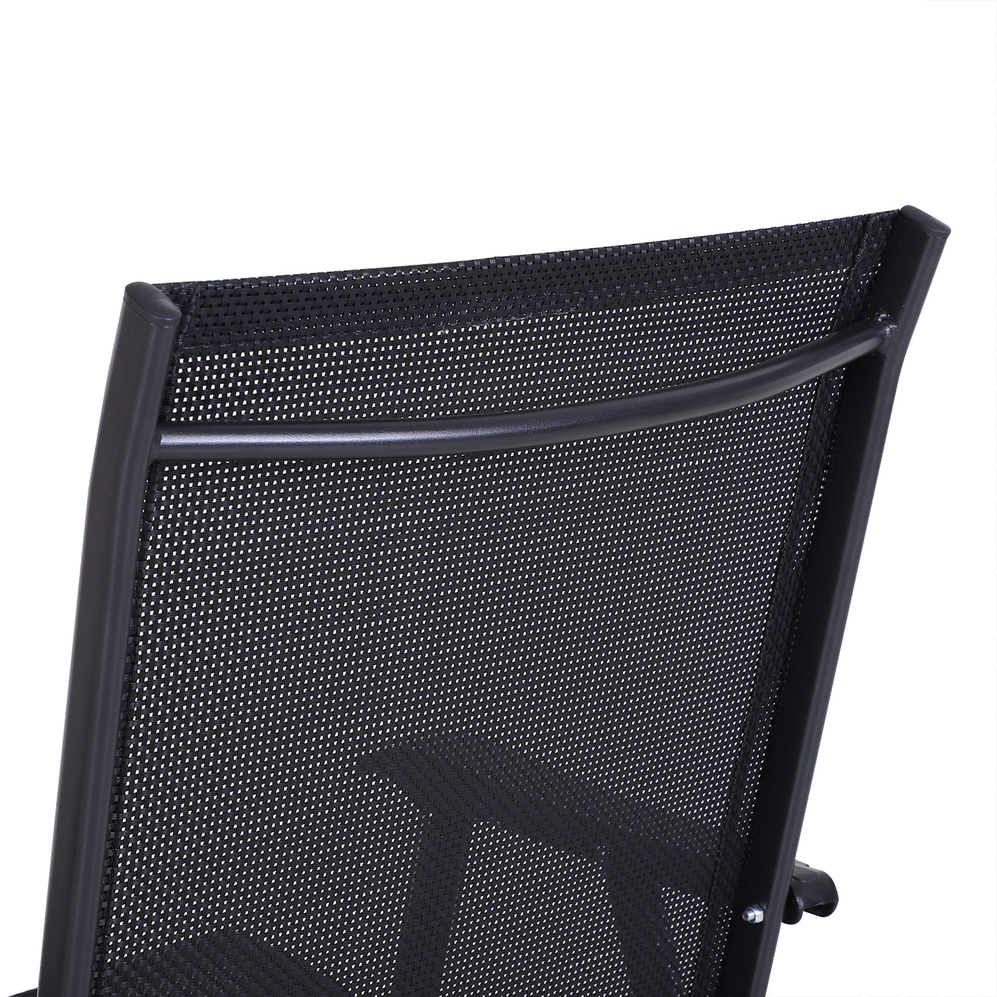 Outsunny Set of 2 Folding Garden Chairs with Metal and Texteline Armrests, 58x64x94cm, Black