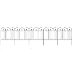 5-Panel Outdoor Metal Fence with Pickets, 305x79.5 cm, Black