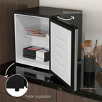 HOMCOM Portable Fridge 35L with Removable Shelf and Adjustable Temperature, 47x44.2x48.8 cm, Silver