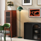 Floor Lamp with Semicircular Shade and Foot Switch, Steel, Ø30x155 cm, Green