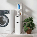 HOMCOM Space-Saving Bathroom Column with 2 Drawers and Open Shelves, 20x45x115 cm, White