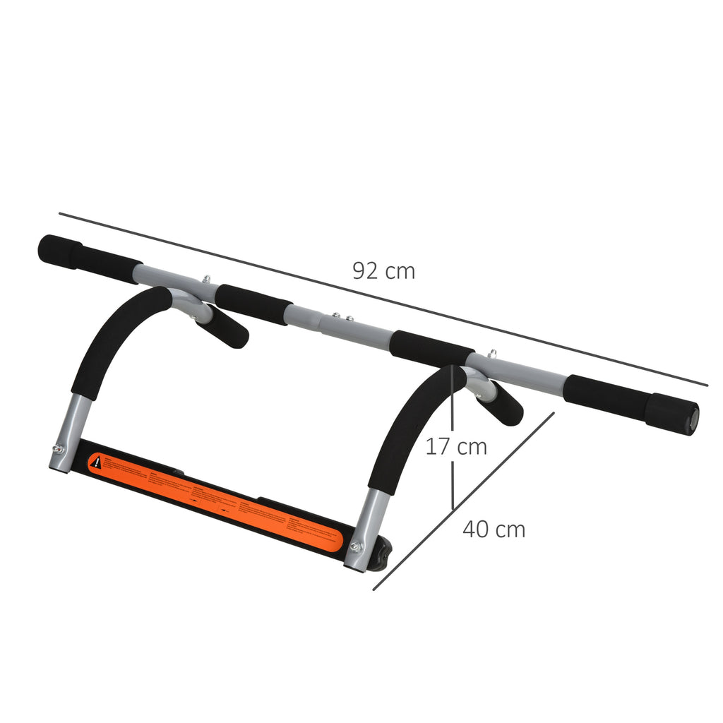 Door-Mounted Pull-Up Bar, Screw-Free Installation and Steel Tube Frame, Max. Weight: 110 kg