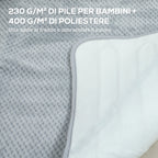 Electric Blanket 160x140 cm with 5 Heat Levels and 2 Remote Controls, in Fleece and Polyester, Grey