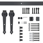 Rustic Style Carbon Steel Single Sliding Door Track Kit, Brown