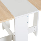 Extendable Dining Table, Folding Wooden Table 103×76×73.5cm White Oak