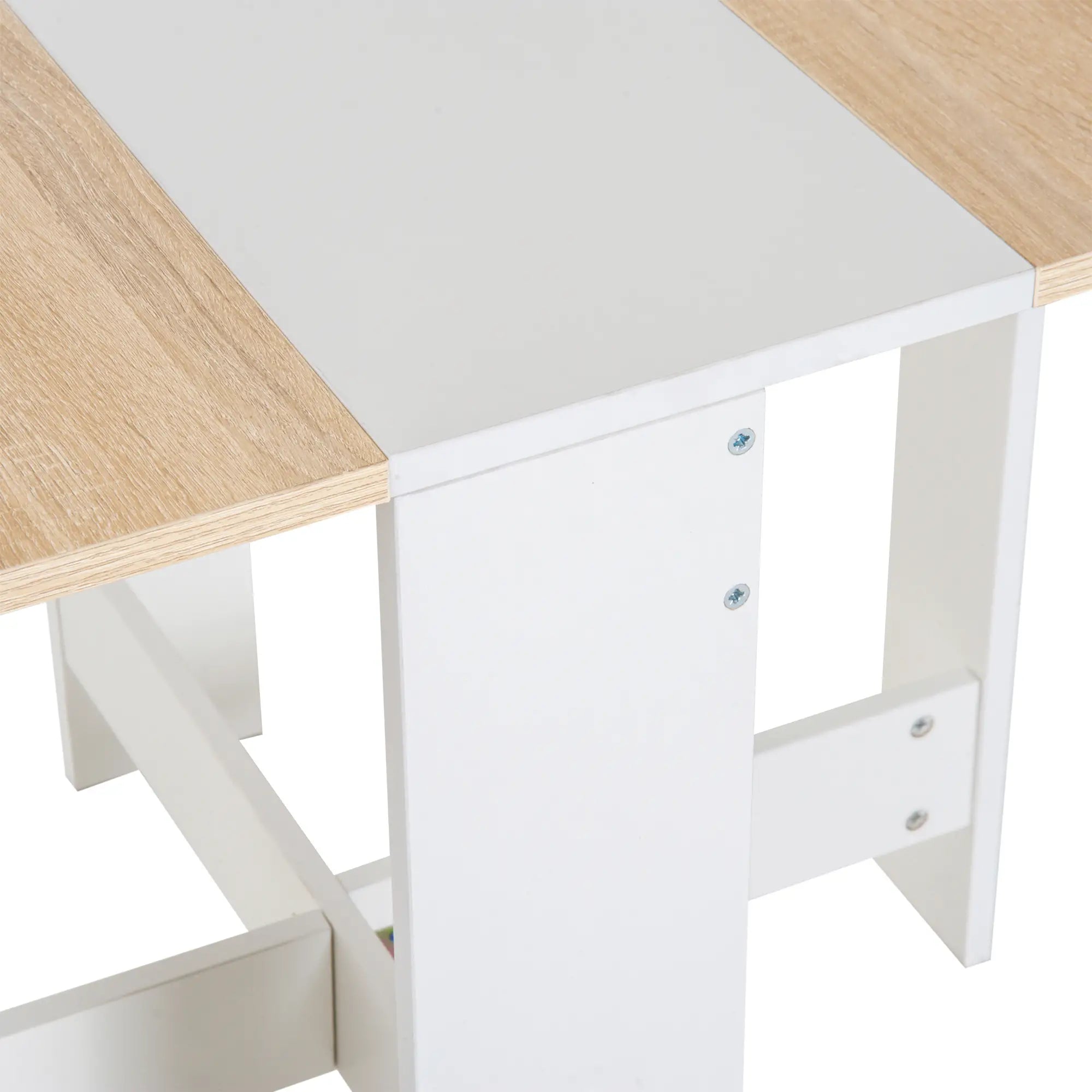 Extendable Dining Table, Folding Wooden Table 103×76×73.5cm White Oak