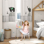 Girls Makeup Set 3-6 Years Old with Stool and Dressing Table with Mirror and Drawer in White Wood