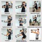 SPORTNOW Power Twister with 4 Springs with Resistance from 10 to 80 kg, in Stainless Steel, 80x22x5 cm, Black