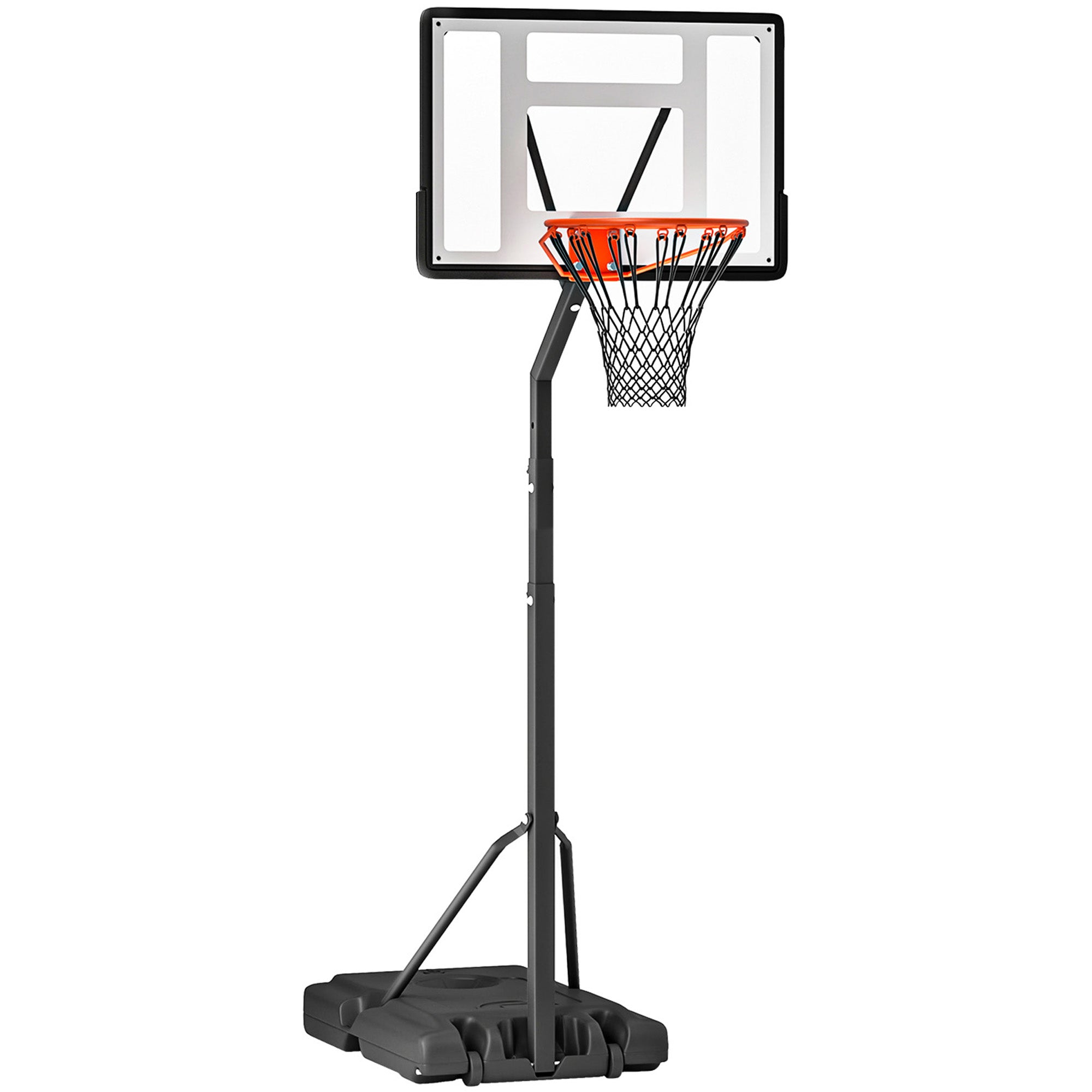 Basketball Hoop for Adults with Adjustable Height (302-352cm), Steel Frame, PE and PVC, Black