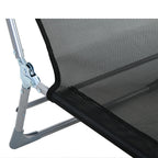 Outsunny Folding Garden Lounger with Reclining Backrest and Cushion, in Metal and Texteline, 182x56x28 cm, Black